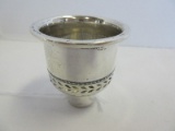 Sterling Candle Stick Socket Insert Pierced Leaf Band Design- +-17.5 GRAMS