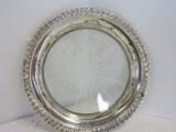 Sterling Rim Crystal Wine/Champagne Bottle Coaster