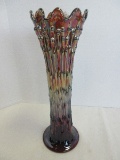 Fenton Amethyst Carnival Glass April Shower Inside Base Peacock Tail Circa 1900-1910