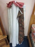 Lot - Misc. Decorative & Plain Rolls of Fabric