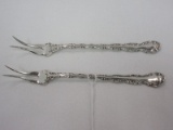 Gorham Sterling 2 Short Handle Pickle/Olive Forks- 21 GRAMS EACH