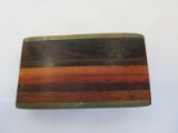 Brass/Wood Inlaid Design Belt Buckle