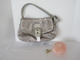 Coach Metallic Silver Signature Print Hand Bag Pocket Book K1160-F18905