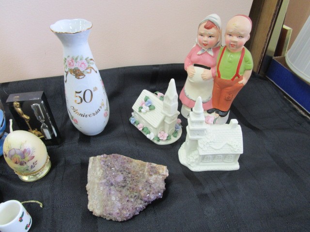 Misc Lot Pair Ceramic Church Decor Bud Vases 50th Anniversary