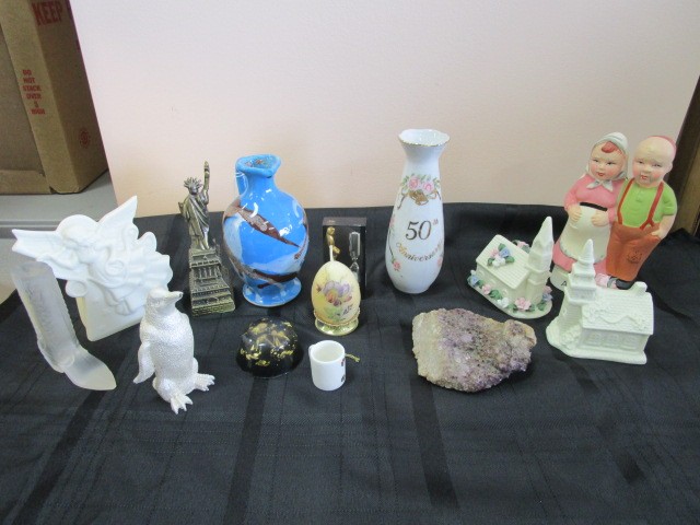 Misc Lot Pair Ceramic Church Decor Bud Vases 50th Anniversary
