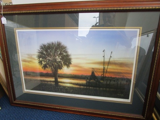 "Palmetto Sunset" Classic Edition by Jim Booth in Wood/Gilt Trim Frame/Matt