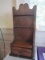 Tall Wooden Kitchen Utensil Organizer w/ Spice Drawer, Curved Top, Wheat Carved Motif