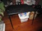 Black Fold Out Card Table Fabric Top, Metal Legs