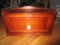 Wooden Wall Mounted Bread Box Open Front