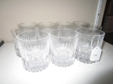 11 Prescut Glass Whiskey Glasses