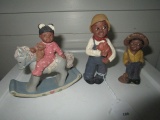 Lot - 3 Holcombe Resin Figurines 