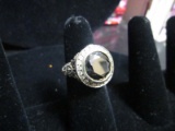 925 Ornate Black Onyx Stone Ring