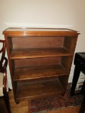 4-Tier Wooden Shelving Grooved Trim, Panel Back, Bracket Feet