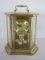 Bulova Quartz Brass Carriage Anniversary Clock w/ Beveled Glass & Handle