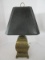 Brass Ginger Jar Form Table Lamp on Plinth Base Embossed Asian Floral Foliate Design