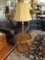 French Classic Style Floor Lamp End Table w/ Faux Burled Walnut Top