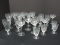 21 Crystal Etched Stems/Footed Juice, Iced Tea Goblets Floral & Foliate Design