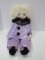 Pauline B. Jonness Jacobsen Design Cloth Clown Doll w/ Yarn Hair & Glitter Tear Drops