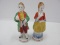Pair - Porcelain Made in Occupied Japan Victorian Gentleman & Genteel Lady Figurines