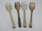 Set - 4 Silverplated Sheffield England Small 3 Tine Forks