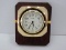 Seiko Quartz Brass Suspended Accent Clock on Wood Base