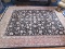 Traditional Persian Pattern 100% Wool Black/Mauve Colors Area Rug w/ Non-Slip Rug Pad