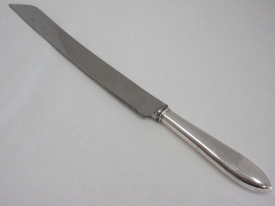 Sterling Hollow Handle Cake Knife w/ Stainless Steel Serrated Edge Blade