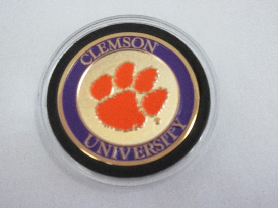 Clemson University Block Club 2016-2017 Embossed Tiger Paw Token Coin