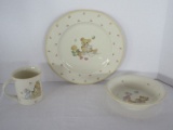 3 Pieces - Mikasa Childs Plate, Cup & Bowl Teddy Bear Pattern w/ Strawberries Accent
