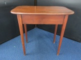 Primitive Style Side Table Rectangle Top on Tapered Legs