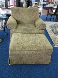 Kincaid Custom Upholstery Oversized Arm Chair w/ Matching Ottoman