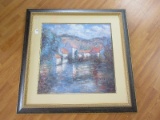 Impressionist European Village & Landscape Scene Print