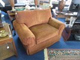 Norwalk Furniture Hand Crafted in U.S.A. Oversized Arm w/ Rolled Rust Color Upholstery