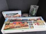 Lot - Dickensville Collectibles Christmas Train w/ Station Sound