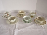 6 Fine Bone China Teacups & Saucers Lenox Rutledge, Haviland Winfield