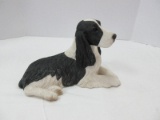 Sand Cast Black Springer Figural Dog Sculptured