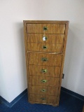 Drexel Heritage Furnishings Inc. Campaign Style Pecan Finish Lingerie Chest w/ Brass Pulls