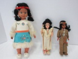 3 Native American Dolls