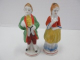 Pair - Porcelain Made in Occupied Japan Victorian Gentleman & Genteel Lady Figurines