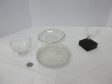 Lot - Crystal Art Glass Humming Bird Figurine, Trinket Dishes, Etc.