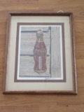 Rustic Coca-Cola Bottle Thermometer Artist Signed Jim Harrison Print