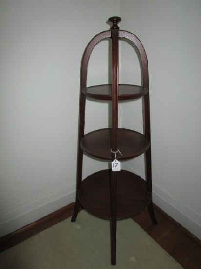 Wooden 3-Tier Grooved Column Stand