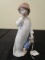 NAO by Lladro Girl w/ Teddy Porcelain Figure