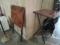 Wood Veneer/Black Wood Folding Side Tables