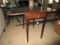 Genuine Mahogany Osborn & Irwin Inc. Drop Leaf Side Tables, Brass Pulls, Tapered Legs