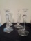 4 Tall Glass Spindle Design Candle Holders