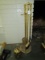 Fireplace Brass Brush, Tongs, Shovel, Mortar on Stand