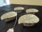 4 Leaf Design Divided Dishes, Green/Ornate Trim/Motif