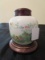 Antique Porcelain/Ceramic Urn Vase w/ Insect/Colorful Scene