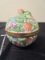 Herend Hungary Hand Painted Pierced Floral/Branch Design Dish w/ Lid, Gilted